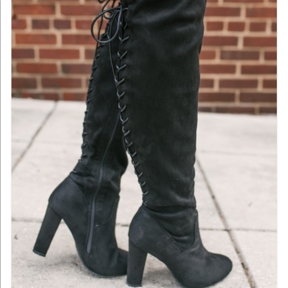 Thigh High Lace Up Boots